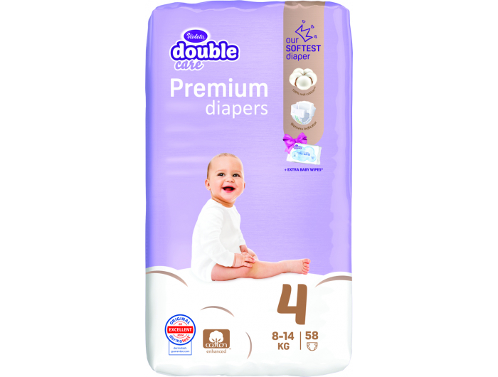 Violeta Double Care dječje pelene vel. 4 (7 - 18 kg), 58 kom