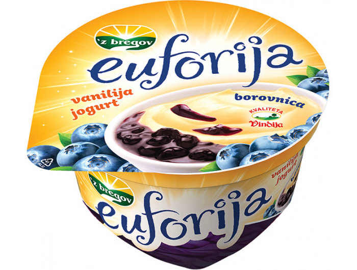 Z bregov Euforija jogurt okus vanilija-borovnica 150 g