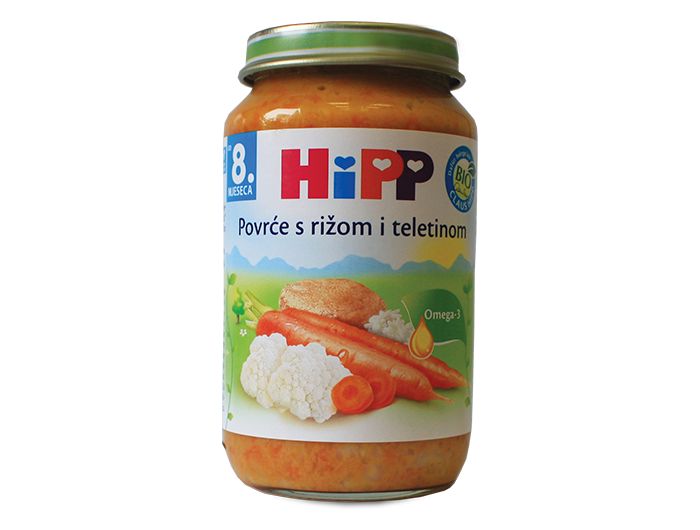 Dječja hrana, 220 g, teletina/povrće/riža, Hipp