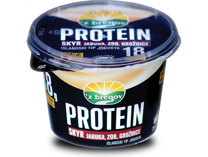 Vindija 'z bregov Protein Skyr islandski tip jogurta jabuka, grožđice i zob 200 g