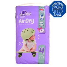 Violeta Double Care Air Dry Pelene, veličina 4 (Maxi) 8-14 kg 60/1 + Vlažne maramice 40/1