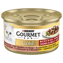 Purina Gourmet Gold Hrana za mačke losos, piletina 85 g