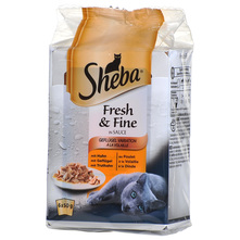 Sheba Fresh&Fine Hrana za mačke mini izbor peradi 6x50 g