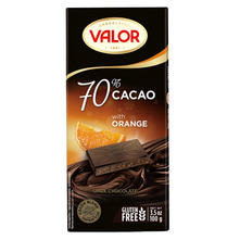 Valor Čokolada dark 70% cacao with orange 100 g