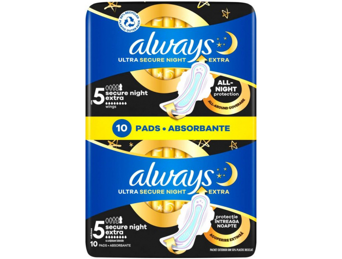Always Ultra Secure Night higijenski ulošci 10/1
