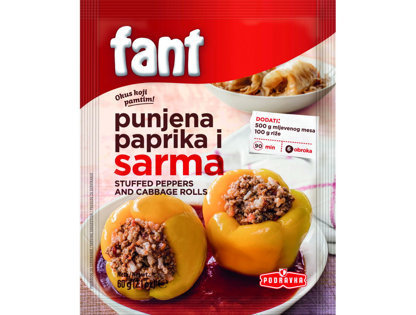 Podravka Fant Punjena paprika i sarma 60 g