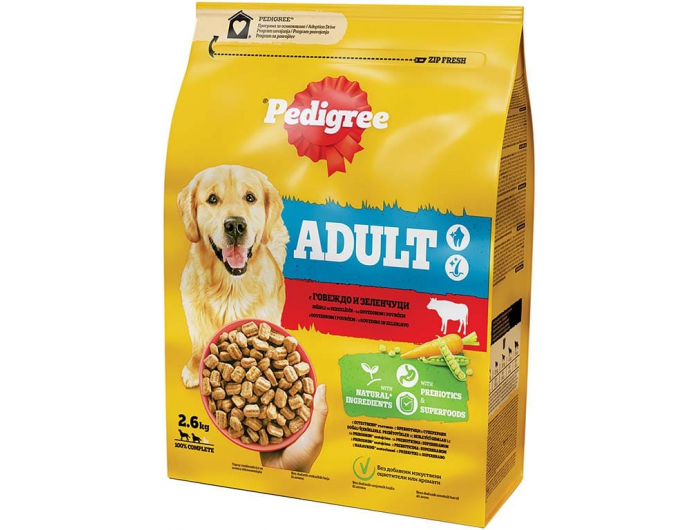 Pedigree Adult hrana za pse govedina i povrće 2,6 kg