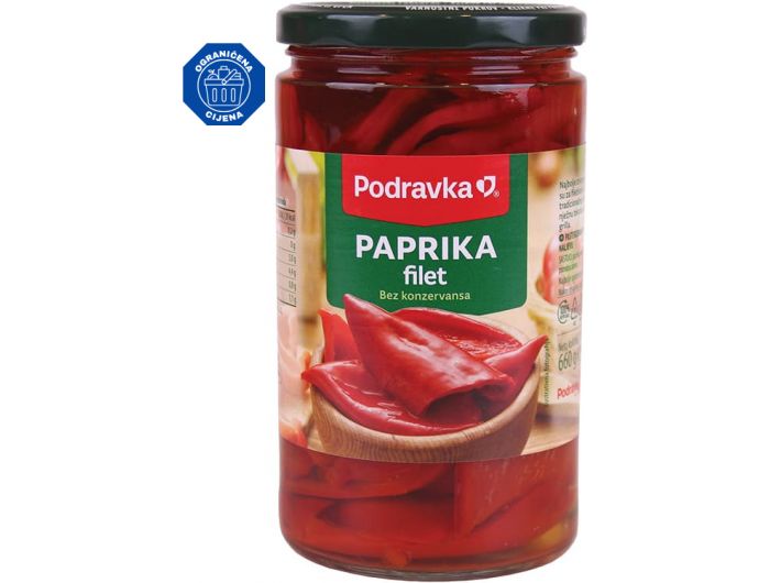 Podravka fileti crvene paprike 660 g