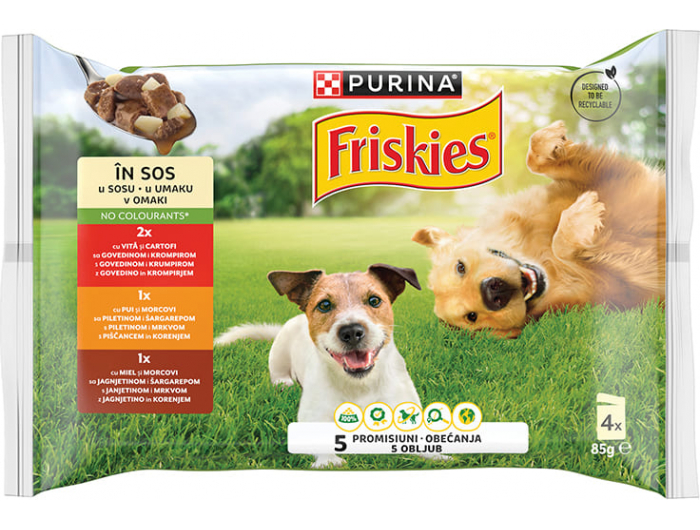 Purina Friskies hrana za pse meso i povrće u umaku 4x85 g
