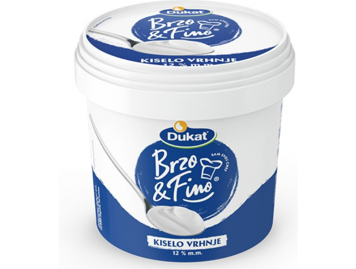Dukat Brzo & Fino Kiselo vrhnje 12 % m.m. 900 g