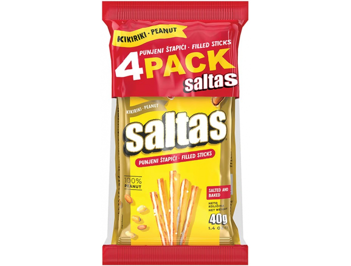 Koestlin Saltas slani štapići s kikirikijem 1 pak 4x40 g