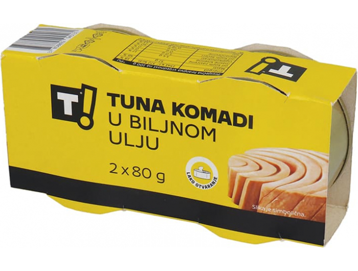 T! tuna komadi u biljnom ulju 2x80 g