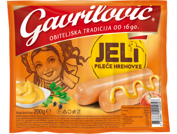 Gavrilović Jeli hrenovke pileće 200 g