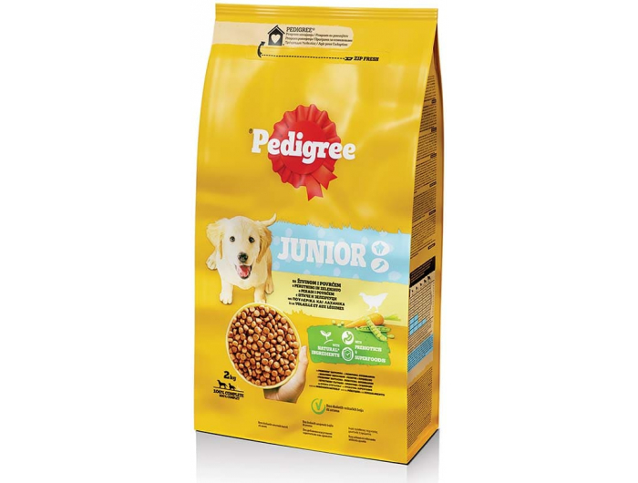 Pedigree Junior hrana za pse perad i povrće 2 kg