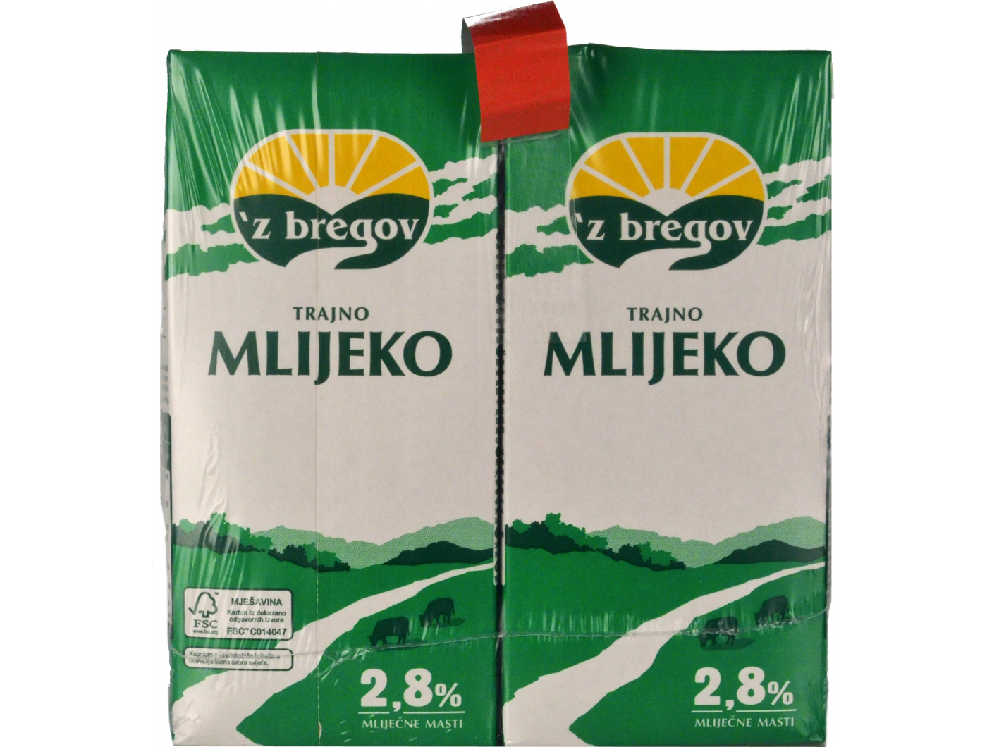 Vindija 'z bregov trajno mlijeko 2,8% m.m. 1 pak 4x1 L