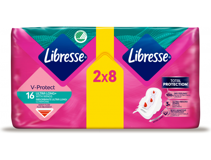 Libresse Freshness & Protection Higijenski ulošci s krilcima Ultra Long+ 16 kom